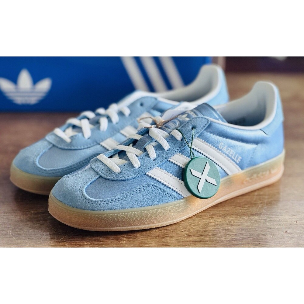 Women's Size 6.5 - adidas Gazelle Indoor Blue Metallic Gum W JS1407 NIB